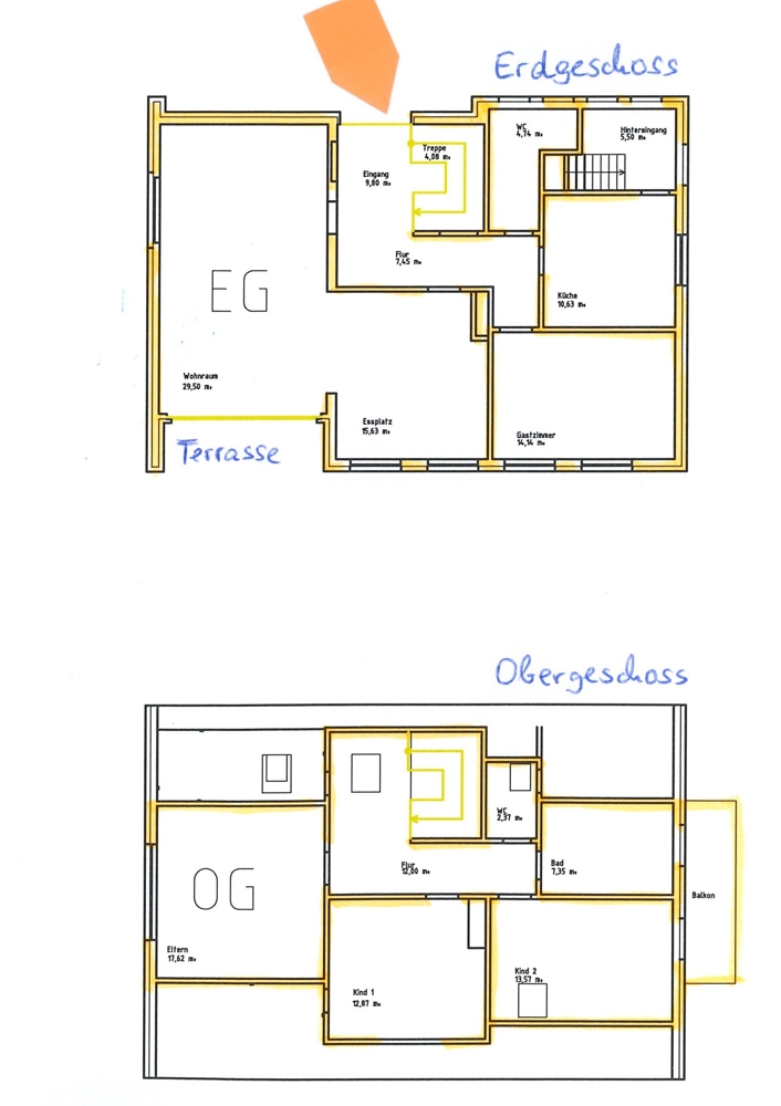 Familienfreundliches Einfamilienhaus - Grundriss EG + OG