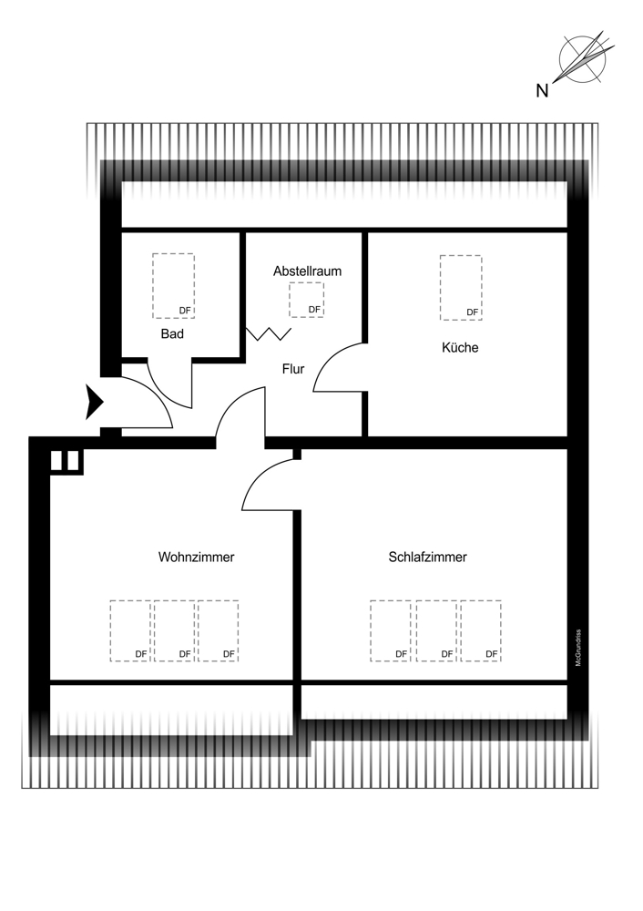 12 Wohnungen in der Hansestadt Lüneburg: Besonders energieeffizient und komplett vermietet! - Dachgeschoss 2-Zimmer-Wohnung