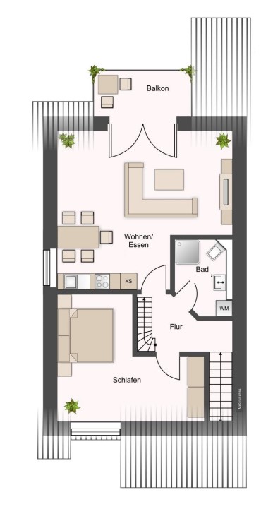 Moderne Maisonette-Wohnung - Grundriss
