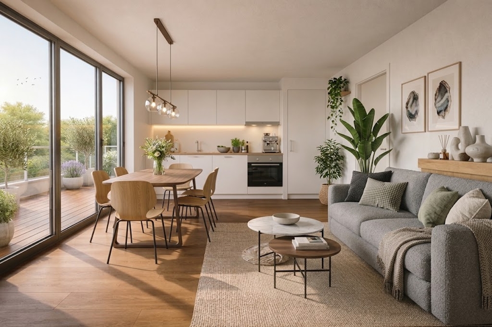 Penthouse mit großer Sonnen-Dachterrasse - Wohnbeispiel