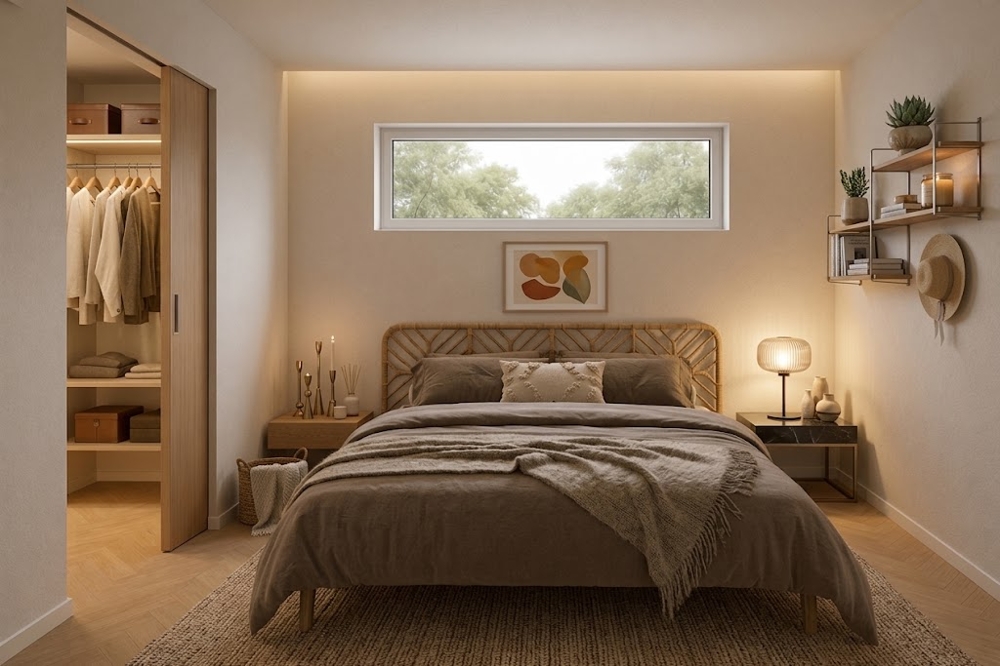 Penthouse mit großer Sonnen-Dachterrasse - Beispiel Schlafzimmer