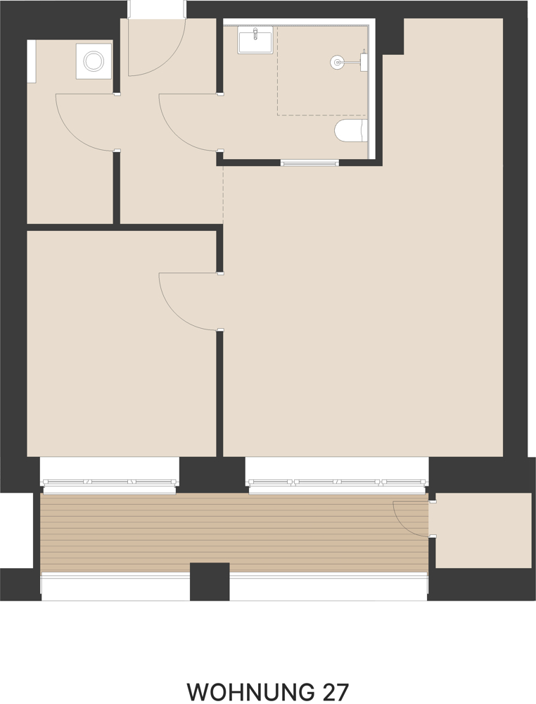 Wohnen über den Dächern der Stadt – Moderne 2 Zimmer Wohnung - Wohnung 27