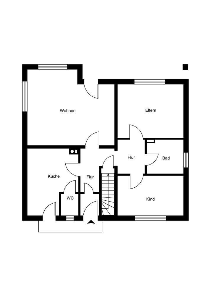 Vermieteter Bungalow für Kapitalanleger - Grundriss EG