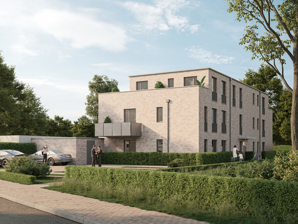 Moderne Terrassenwohnung mit Gartenanteil! - Vorderansicht