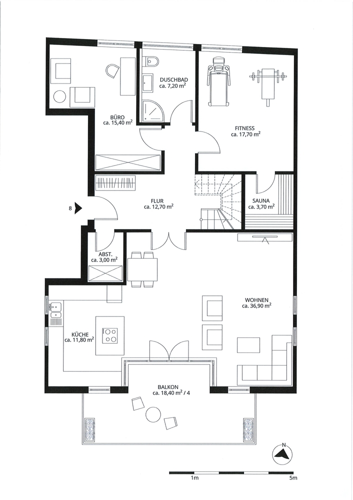 Edle Maisonette-Wohnung mit tollen Aussichten - Grundriss