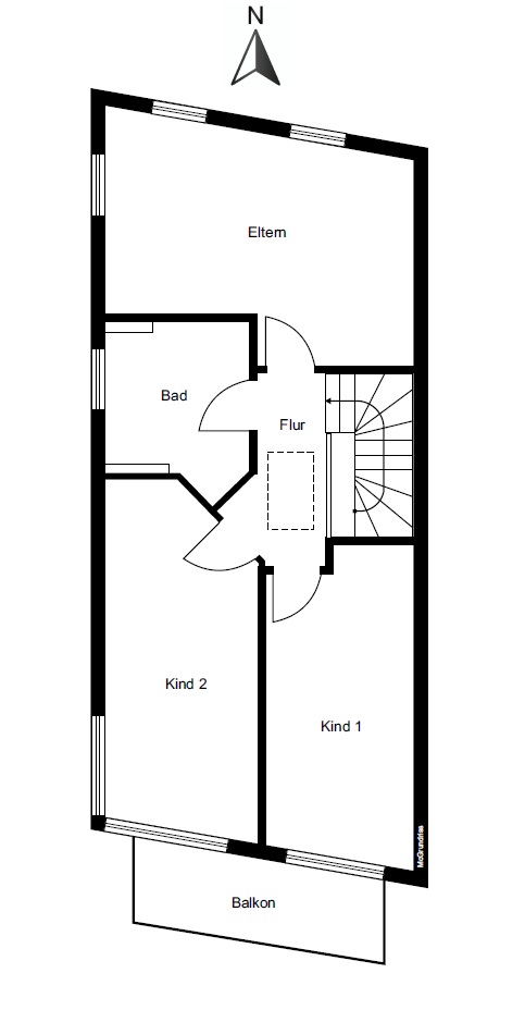Nachhaltiges Reihenendhaus mit viel Charakter - Obergeschoss