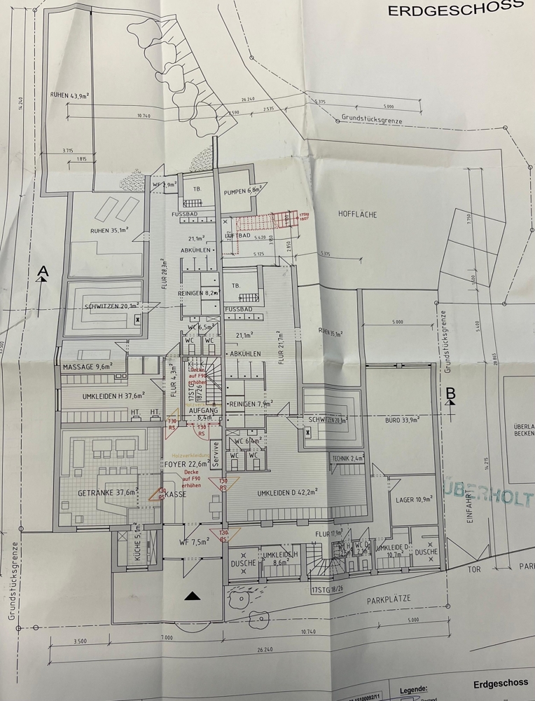 * Fitnessstudio mit Sauna- und Hotelmöglichkeit * - Grundriss EG