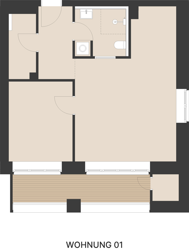 Stilvoll wohnen mit Balkon – Exklusive 2-Zimmer-Neubauwohnung - Wohnung_01