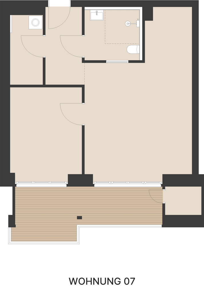 Premium-Neubau mit Balkon – Moderne 2-Zimmer-Wohnung zum Wohlfühlen - Grundriss 07