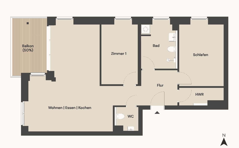 Moderne 3 Zimmer im hochwertigen Neubauquartier „LUCIA LIVING“ - Wohnung 19 Grundriss