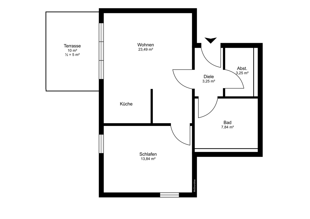 Einziehen und wohlfühlen: Stilvolle 2-Zimmer-Wohnung in Bardowick - Grundriss