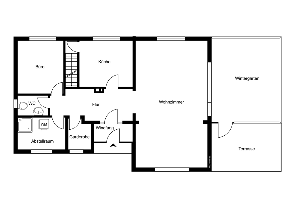 Einfamilienhaus mit Potenzial - Grundriss Erdgeschoss