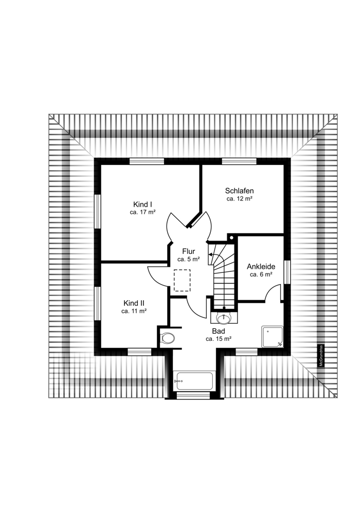 Wunderschönes und modernes Einfamilienhaus mit Pool in Südergellersen! - Grundriss Obergeschoss