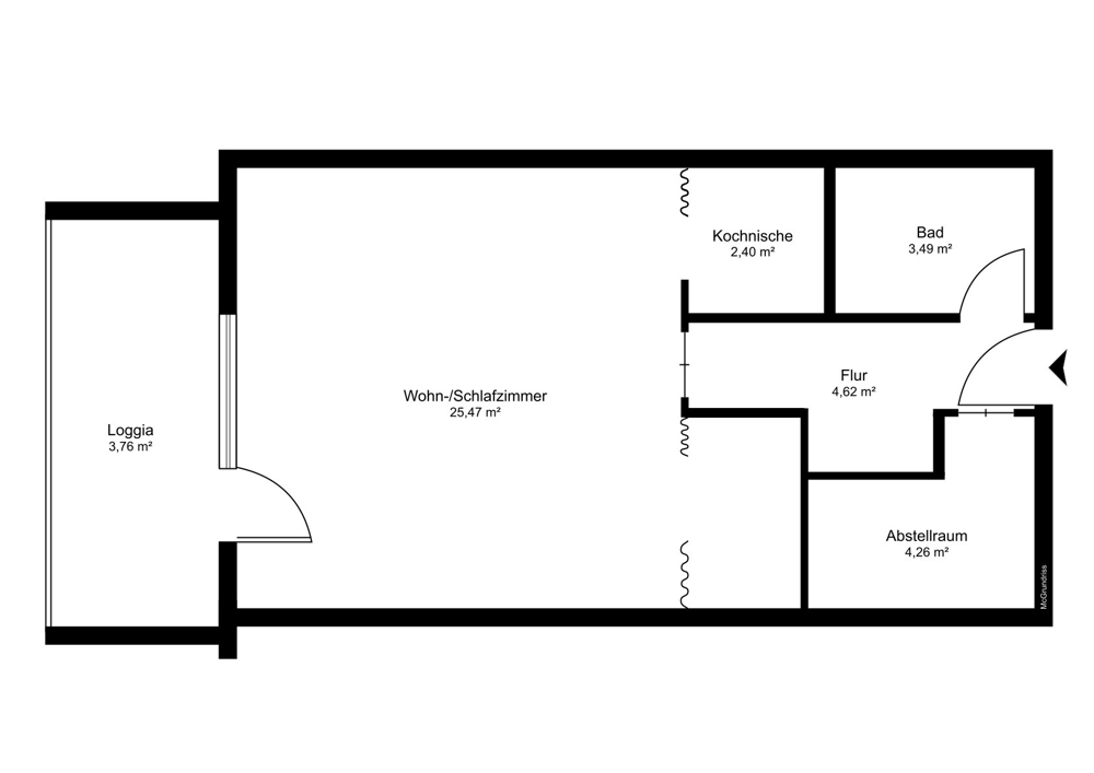 Appartement mit Weitblick - Grundriss