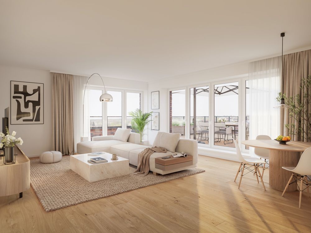 Über den Dächern Lüneburgs – Moderne 2 Zimmer mit Balkon & Aufzug - Wohnbeispiel