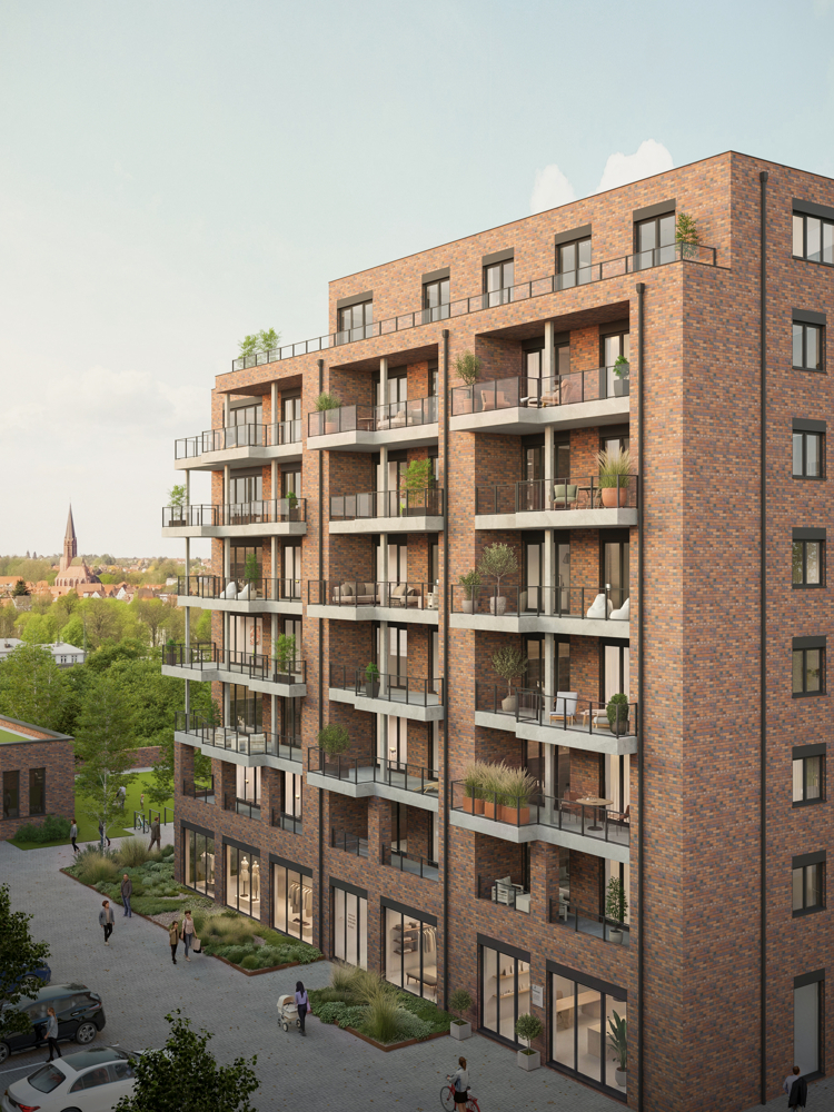 Über den Dächern Lüneburgs – Moderne 2 Zimmer mit Balkon & Aufzug - Ansicht _