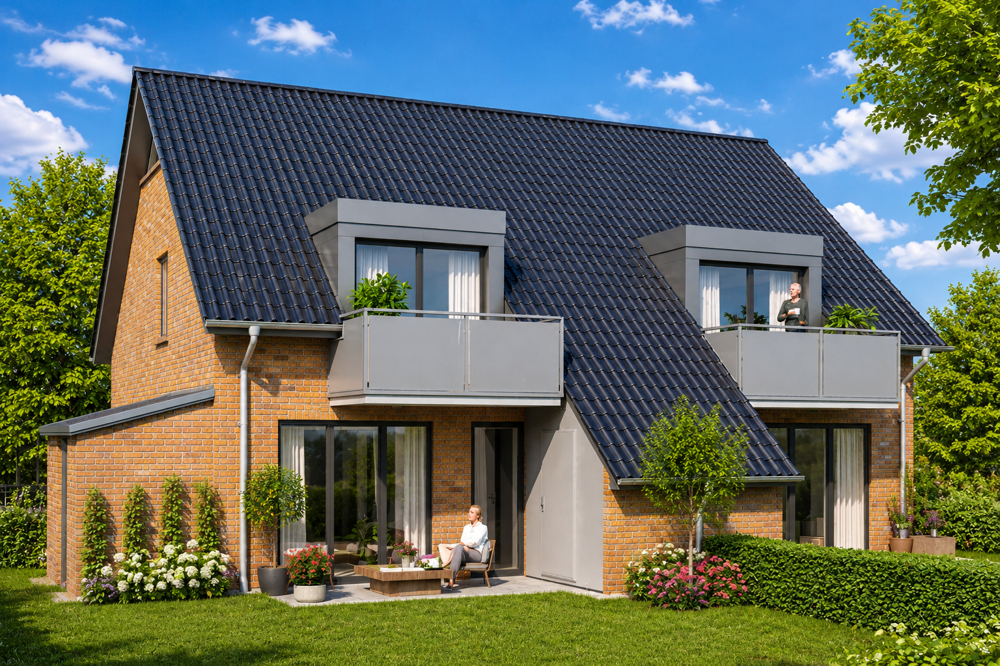 Kleines MFH in KfW 55 Bauweise - Hausansicht