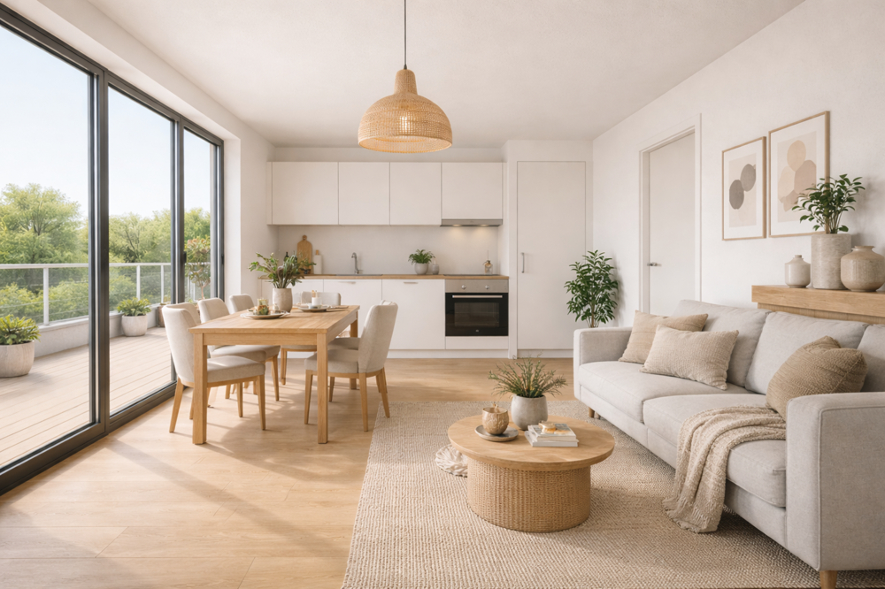 Penthouse mit großer Dachterrasse - Beispiel Wohnen