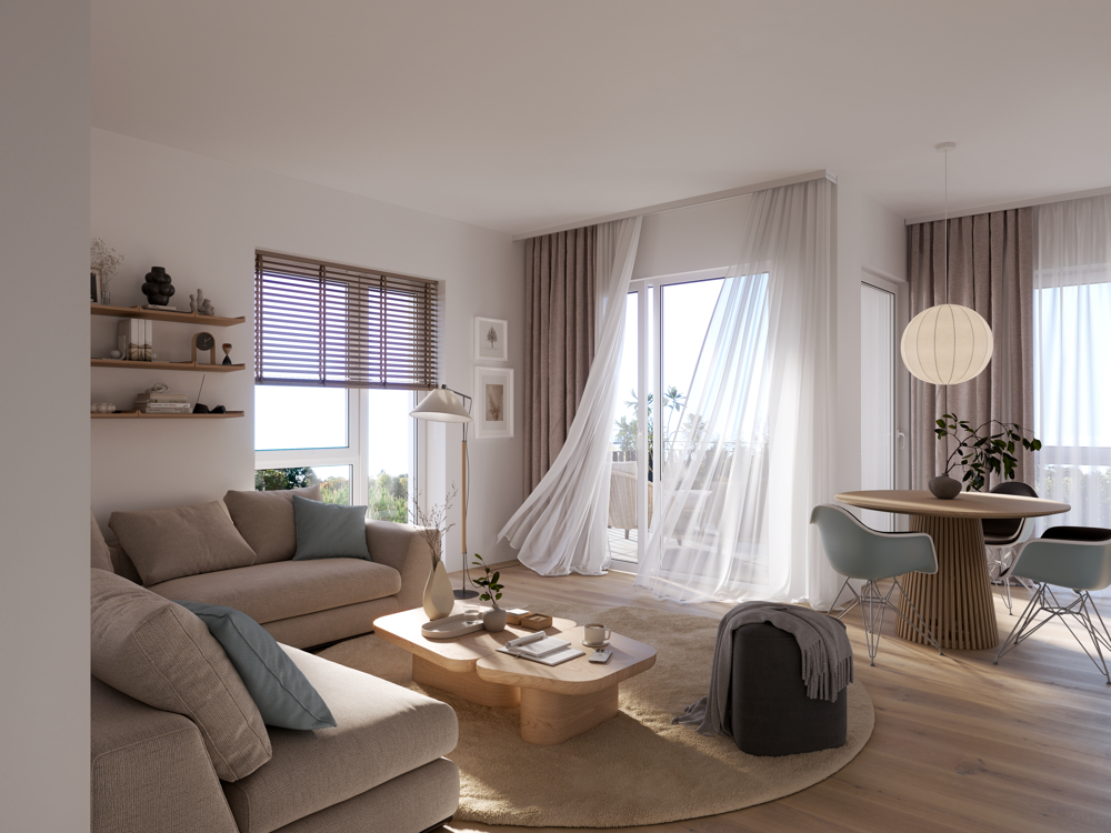 Hochwertige Terrassenwohnung mitten in der Stadt - Wohnzimmer´